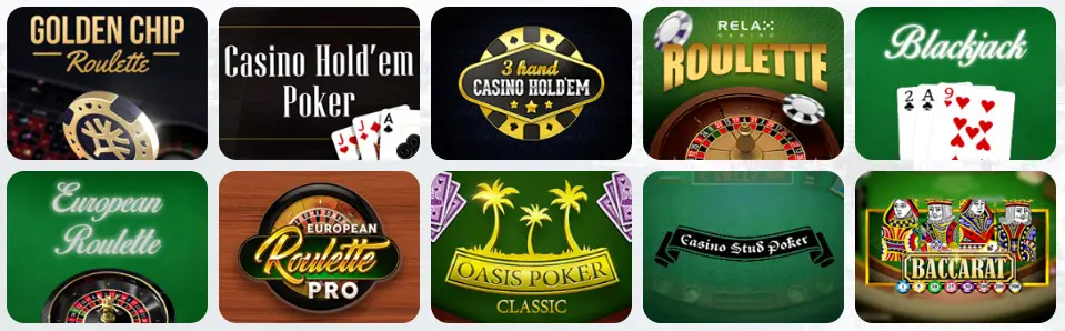 Jeux de table au ARCANEBET CASINO